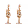 Champagne Glass Rhinestone Dangle Earrings test