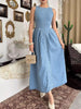 Sleeveless A-Line Denim Midi Dress test