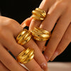 18K Gold-Plated Titanium Steel Open Ring test