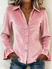 Full Size Button Up Flounce Sleeve Shirt Plus Size test