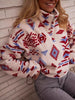 Geometric Pattern Fleece Sweatshirt test
