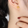 Titanium Steel Zircon Heart Stud Earrings test