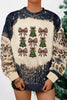 Christmas Tree & Leopard Bow Round Neck Sweatshirt test