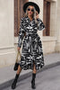 Perfee Printed Tie Front Collared Neck Slit Shirt Dress test
