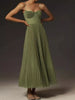 Pleated Sweetheart Neck Midi Dress test