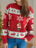 Christmas Element Round Neck Long Sleeve Sweater test