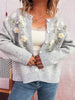 Flower Button Up Long Sleeve Cardigan test