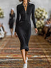 Full Size Zip-Front Bodycon Midi Dress Plus Size test