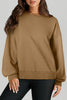 High-Low Round Neck Long Sleeve Sweatshirt test
