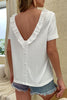 Perfee Round Neck Ruffled Short Sleeve Blouse test