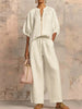 Full Size Zip-Front Top and Wide-Leg Pants Set Plus Size test