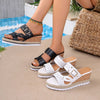 Comfortable Wedge Sandals with Buckle Detail test