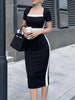Color Block Square Neck Midi Dress test