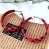 Plaid PU Leather Hoop Earrings test