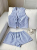Striped Tie-Front Vest and Shorts Set test