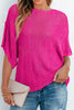 Scallop Edge Half Sleeve Pointelle Knit Top test