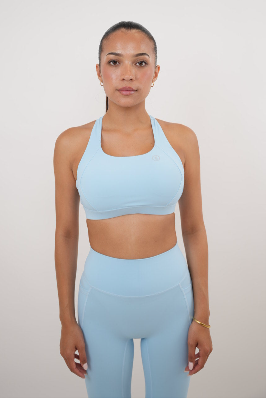 I Am Glowing Sky Blue Quick Dry Butter Bra