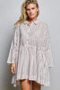 POL Striped Gathered Waist Woven Shirt Dress test