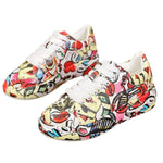 Abstract Print Lace Up Sneakers - Shopimist