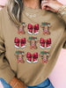 Christmas Heifer Bow Knot Print Casual Sweatshirt test