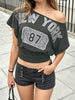 Letter Graphic One Shoulder Top test