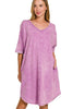 Zenana Acid-washed French Terry Tee Shirts Dress test