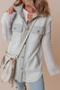 Pocketed Curved Hem Button Up Vest test