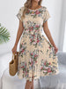 Floral Print Pleated A-Line Midi Dress