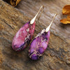 Teardrop Shape Natural Stone Dangle Earrings test