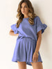 Ruffled Round Neck Top and Shorts Set test