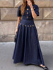 Gold Button Top and Skirt Denim Set test
