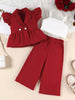 Children's Cami & Ruffle Sleeve Top & Wide Leg Pants Set test