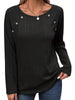 Ribbed Long Sleeve T-Shirt with Button Detail test