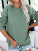 Casual Solid Color Crew Neck Sweatshirt test