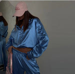 Satin Wide-Leg Two-Piece Set
