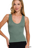 Zenana Ribbed Seamless Crop Tank