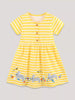Children's Striped Bunny Embroidered Button-Front Dress test