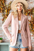 First Love Full Size Single-Breasted Flap Pocket Corduroy Blazer test