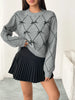 Diamond Pattern Bow Detail Sweater test