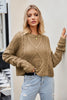 Cable-Knit Round Neck Dropped Shoulder Sweater test