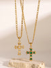 Stainless Steel Zircon Cross Pendant Necklace test