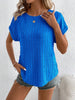 Plus Size Ribbed Texture Short Sleeve T-Shirt test