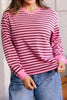 Stripe V Neck Drop Shoulder Long Sleeve Top test