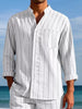 Men's Full Size Striped Button Up Shirt Plus Size test