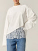 Long-Sleeve T-Shirt with Asymmetric Lace Hem test