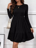 Elegant Long Sleeve Ruffle Hem Mini Dress test