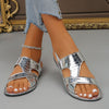 Open Toe Crocodile-Embossed Sandals test