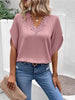 Lace Detail V-Neck Half Sleeve Blouse test