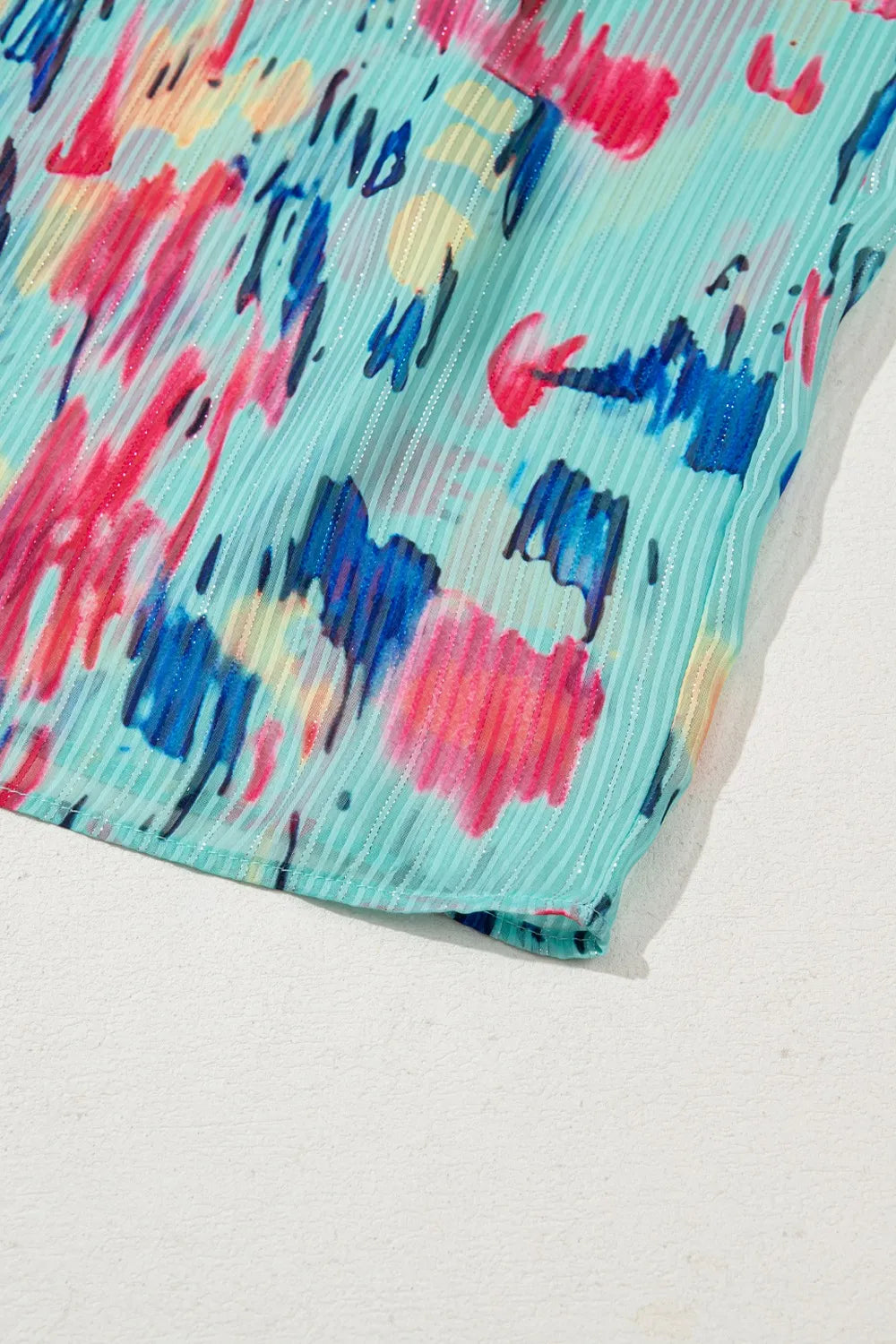 Abstract Print Short Puff Sleeve Tiered Maxi Dress - Shopimist