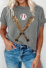 Sequin Baseball Round Neck Short Sleeve T-Shirt test